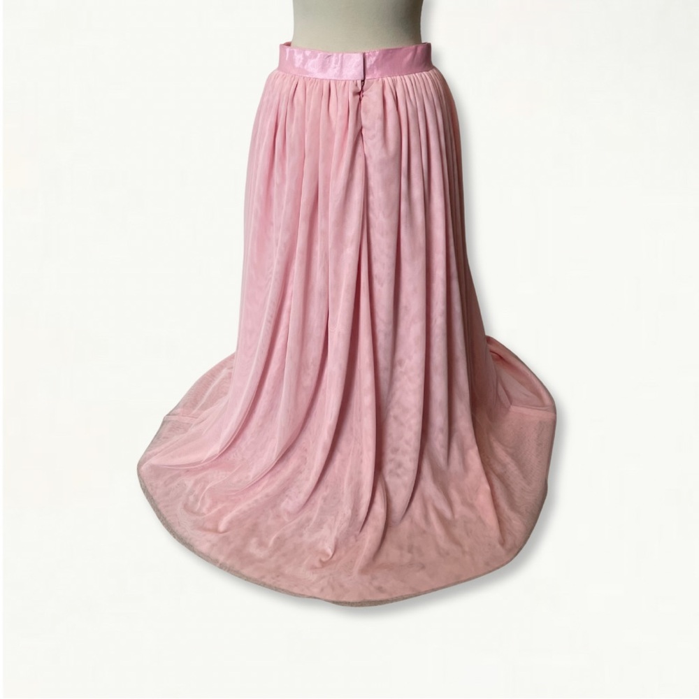 Ballet Pink Handmade Bridesmaid Tulle Skirt Floor Length Blush Wedding Skirt - Picture 10 of 16
